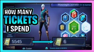 How Many Tickets Do We Need To Spend To Get Moonlight Sonata Of Gusion? | Mobile Legends Bang Bang