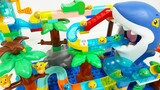 Children's educational handmade toys building blocks roller coaster big shark ball game