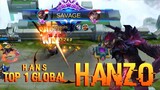SAVAGE! Best Gameplay [ Top 1 Global Hanzo ] - Mobile Legends