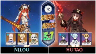 NILOU C0 AND HUTAO C1 FULL STAR SPIRAL ABYSS 3.7 FLOOR 12