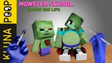 KLUNA POOP vs Monster School: Sad Story Of Baby Zombie Family - Minecraft Animation