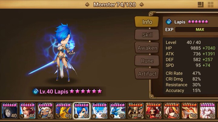 Skill Magic Knight ( Lapis ) Element Water - Summonerwars