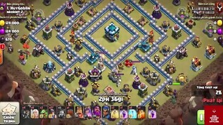 Clash of clans - Top 4 Trận War Phá Nát Hall 13 Đáng Nhất Mùa Noen - Trận 2 #game