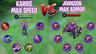 Karrie Full Item Attack Speed Vs Johnson Full Item Blade Armor