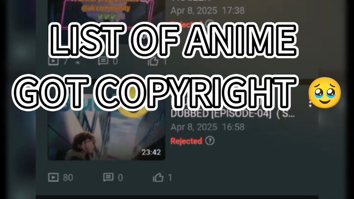COPYRIGHT ANIME LIST [SUGGEST ME]
