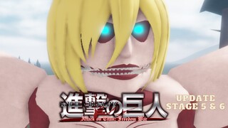 Stage 5 & 6 Female Titan Gameplay - Attack on Titan: Freedom War [Beta]