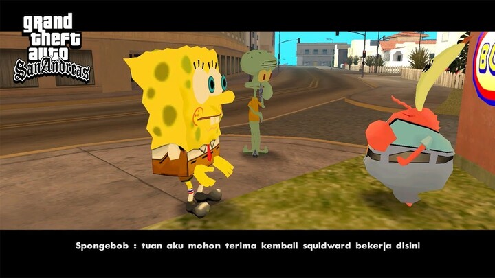 SQUIDWARD DI PECAT DARI KRUSTY KRAB - GTA Lucu Spongebob