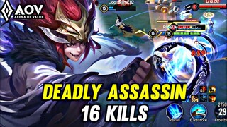 AOV : ENZO GAMEPLAY | 16 KILLS DEADLY ASSASSIN - ARENA OF VALOR LIÊNQUÂNMOBILE ROV