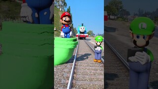 GTA V: MARIO AND LUIGI VS THOMAS THE TRAIN #shorts