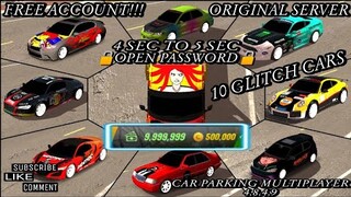 || Free Account Giveaway || 10 Glitch Cars || Car Parking Multiplayer 4.8.4.9