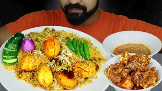 Yummy Egg Biryani,Spicy Mutton Kosha (ডিম বিরিয়ানি,মাটন কষা ) Green Chili and Onion Eating |