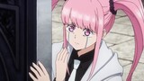 The strength of the male protagonist makes the pink-haired little loli cry.