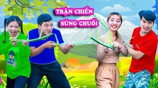 Trận Chiến Súng Chuối Siêu Hài Hước - Đội Thua Sẽ Phải Cõng Đội Thắng - Phim Hài Hai Anh Em Táo TV