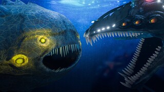 The Bloop vs Gargantuan Leviathan in Subnautica Below Zero