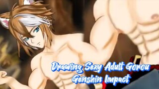 Drawing Sexy Adult Gorou Genshin Impact