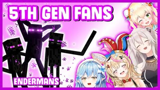 Hololive 5th Gen met their Enderman Fans【Minecraft】Polka, Lamy, Botan & Nene