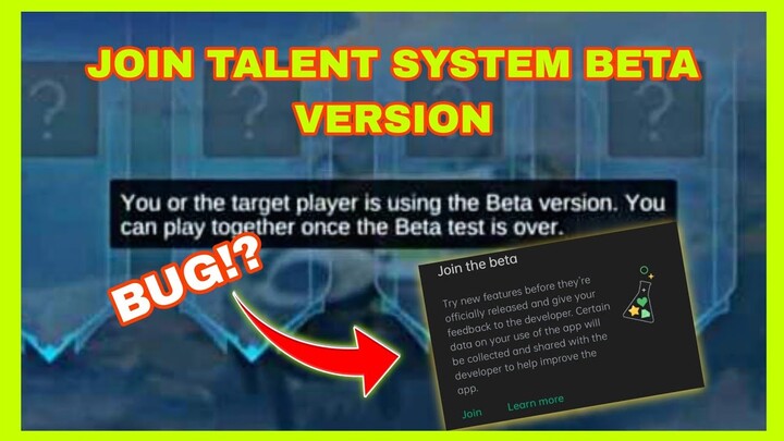 YOU OR THE TARGET PLAYER IS USING THE BETA VERSION | HOW TO JOIN BETA TEST VERSION! MOBILE LEGENDS