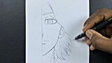 Anime sketch | how to draw mikey half face easy step-by-step