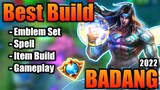 BADANG BEST BUILD 2022 | TOP 1 GLOBAL BADANG BUILD | BADANG - MOBILE LEGENDS | MLBB