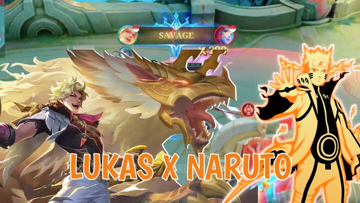Dengan kekuatan Kyubi Naruto, Lukas auto Savage‼️MLBB x Naruto