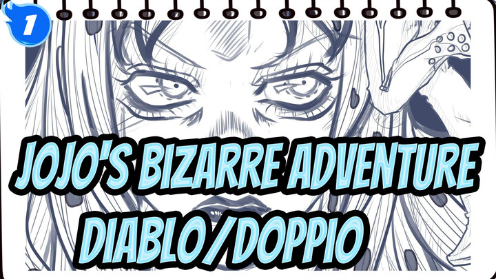 [JoJo's Bizarre Adventure/Tablet Drawing] Diablo And Little Doppio (Line Draft)_1