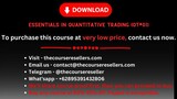 Essentials in Quantitative Trading (QT01)
