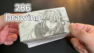 A 286-page hand-painted animation "Violet Evergarden"