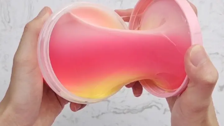 [DIY][ASMR]Play with Peach Color Slime