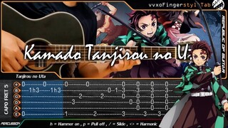 Demon Slayer: Kimetsu no Yaiba - Kamado Tanjirou no Uta - Fingerstyle Guitar Cover + TABS Tutorial