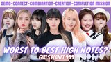 worst to best high notes on Girls Planet 999?! (Demo Stage - Completion Mission)