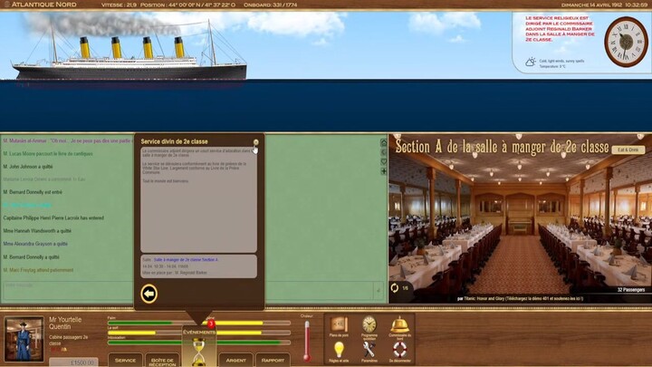 🔴 Titanic Voyage RPG 2023 (Episode 10) - Des Zones De Glace Et Le Services Religieux De 2em Classe
