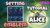 tutorial setting emblem alice mobile legends setelah revamp