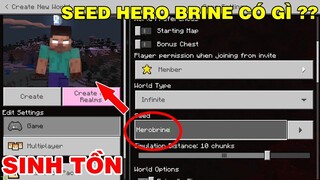 THỬ THÁCH SINH TỒN MINECRAFT | TRONG HẠT GIỐNG HEROBRINE CÓ NHỮNG GÌ VÀ CÓ DỄ SURVIVAL PE KHÔNG