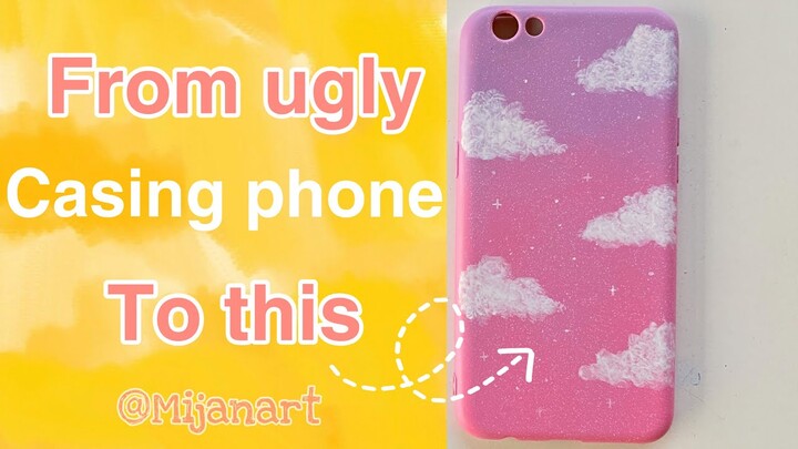 Case phone painting | pinky cloudy