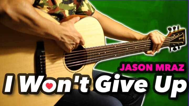 I Wont Give Up Jason Mraz Instrumental guitar karaoke cover with lyrics