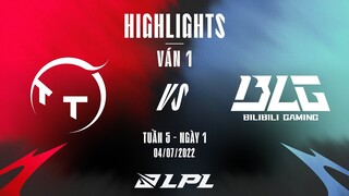 TT vs BLG | Highlights - Game 1 | Tuần 5 Ngày 1 | LPL Mùa Hè 2022