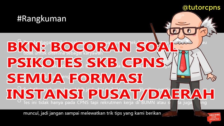 BKN: Bocoran Soal Psikotes Persiapan Tes SKB CPNS Instansi Pusat dan Daerah
