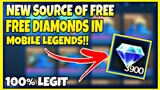 SECRET SOURCE OF FREE DIAMONDS IN MOBILE LEGENDS BANG BANG!! || 100% LEGIT