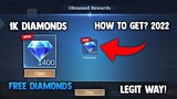 1K DIAMONDS EVERYDAY FAST AND LEGIT EASY! FREE DIAMONDS! HOW? LEGIT WAY! | MOBILE LEGENDS 2022