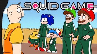 Baldi in Squid Game with Mario and Sonic