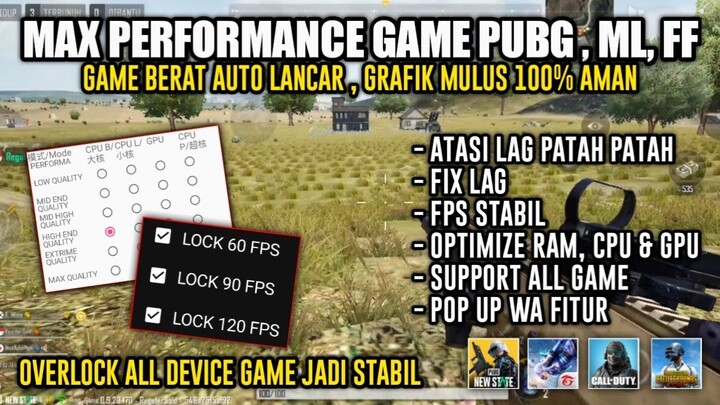 CARA ATASI LAG HP 2GB RAM & OVERLOCK 60FPS | game pubg / bgmi makin lancar kualitas hd tetap lancar