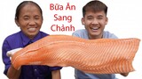 Hưng Vlog - Thách Mẹ Bà Tân Vlog Ăn Tảng Cá Hồi Sống Khổng Lồ Chấm Wasabi Sẽ NTN
