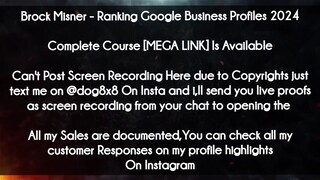 Brock Misner course  - Ranking Google Business Profiles 2024  download