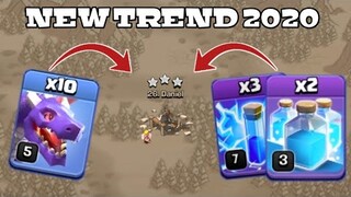 NEW STYLE TH10 MASS DRAGON | 2 CLONE SPELL + 3 LIGHTNING SPELL | CLASH OF CLANS
