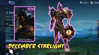 Phoveus Starlight skin || December Starlight skin || Phoveus New Skin Mobile Legends || MLBB