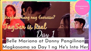 Donny Pangilinan at Belle Mariano Magkasamang Nag Exercise sa Day 1 Taping ng He's into Her