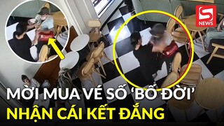 Vào quán nước mời vé số khách theo kiểu 'bố đời', cậu bé bị nữ nhân viên quán cho 'ăn đòn'