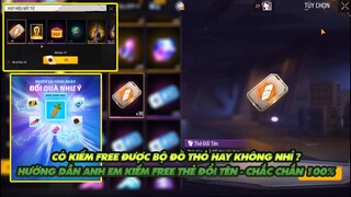 Free Fire| Hướng dẫn anh em kiếm Free được thẻ đổi tên vào nhận ngay nhé  anh em