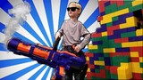 2 Story LEGO FORT Nerf Battle - Parents vs Kids