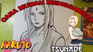 cara mudah menggambar anime Naruto, TSUNADE, part.2